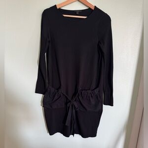 COS oversized  Black Long Sleeve Dress with Tie Detail